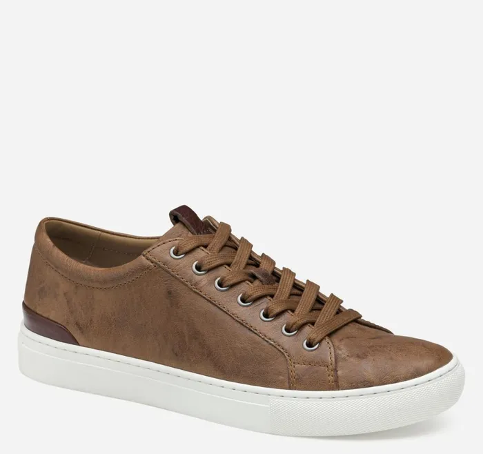 Johnston and Murphy LaceUps Men Banks LacetoToe Tan Italian Washed Sheepskin