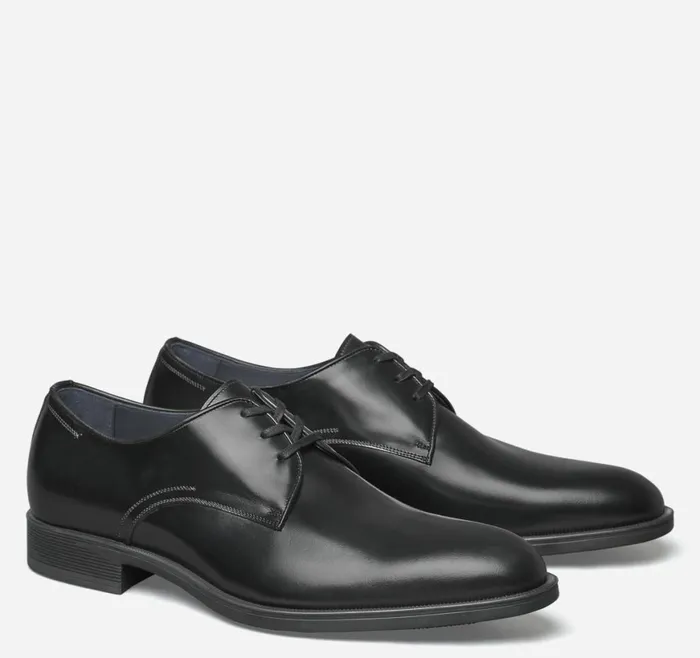 Johnston and Murphy LaceUps Men Flynch Plain Toe Black Italian Calfskin