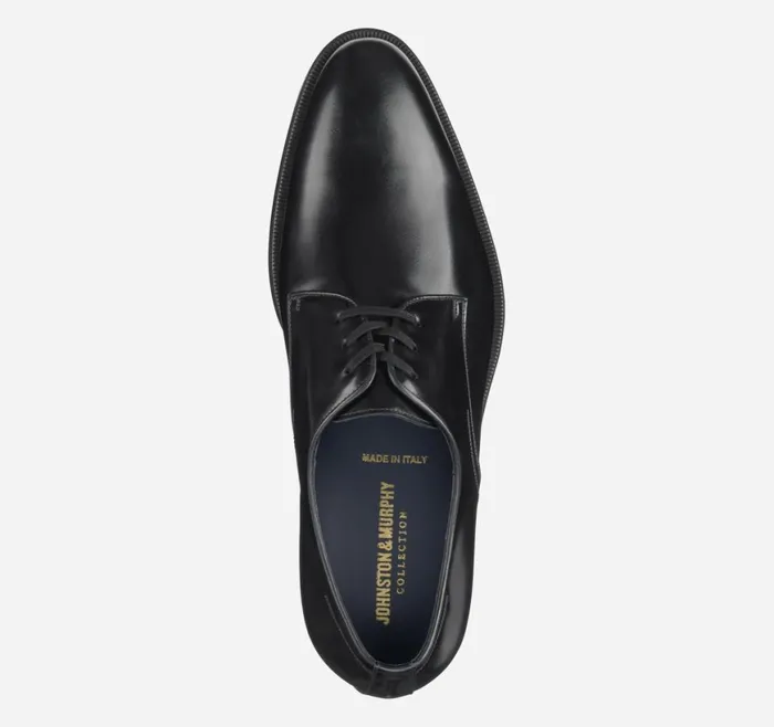 Johnston and Murphy LaceUps Men Flynch Plain Toe Black Italian Calfskin Johnston and Murphy LaceUps Men Flynch Plain Toe Black Italian Calfskin