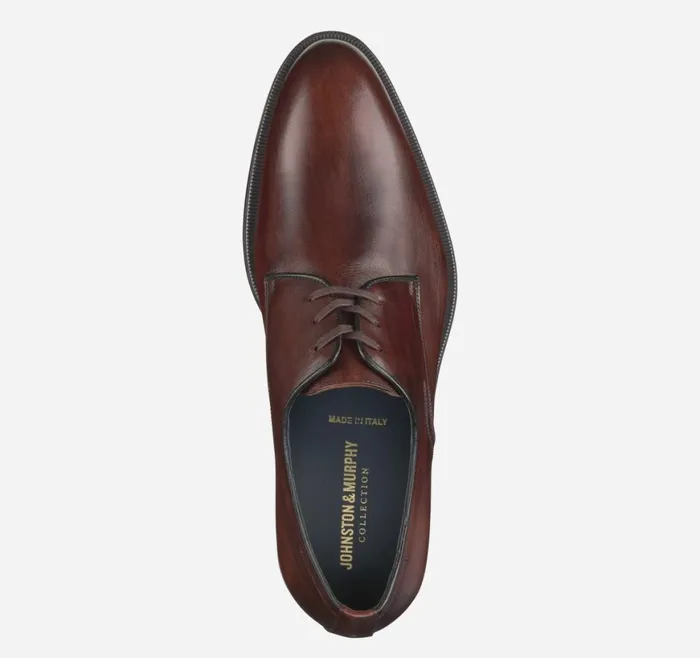 Johnston and Murphy LaceUps Men Flynch Plain Toe Mahogany Italian Calfskin Johnston and Murphy LaceUps Men Flynch Plain Toe Mahogany Italian Calfskin