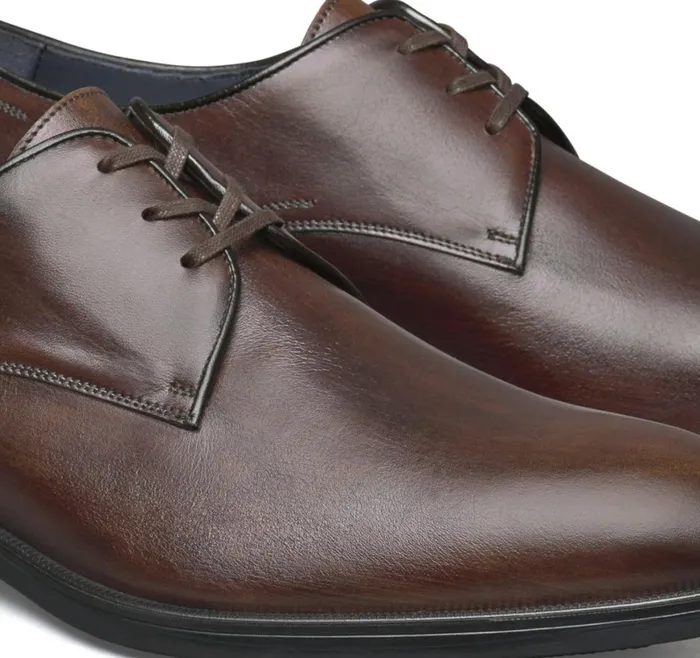 Johnston and Murphy LaceUps Men Flynch Plain Toe Mahogany Italian Calfskin Johnston and Murphy LaceUps Men Flynch Plain Toe Mahogany Italian Calfskin