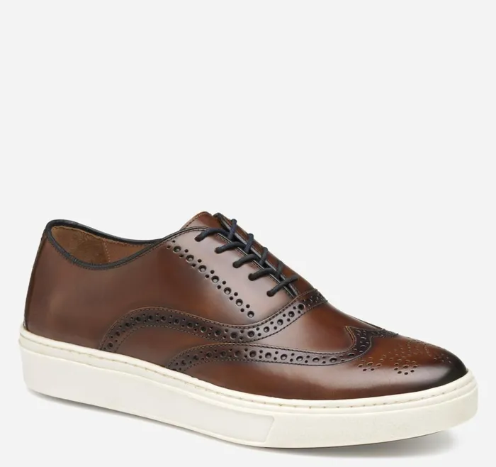 Johnston and Murphy LaceUps Men Hollins Wingtip Tan Brushoff Leather
