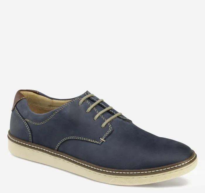 Johnston and Murphy LaceUps Men McGuffey Plain Toe Navy Oiled Full Grain