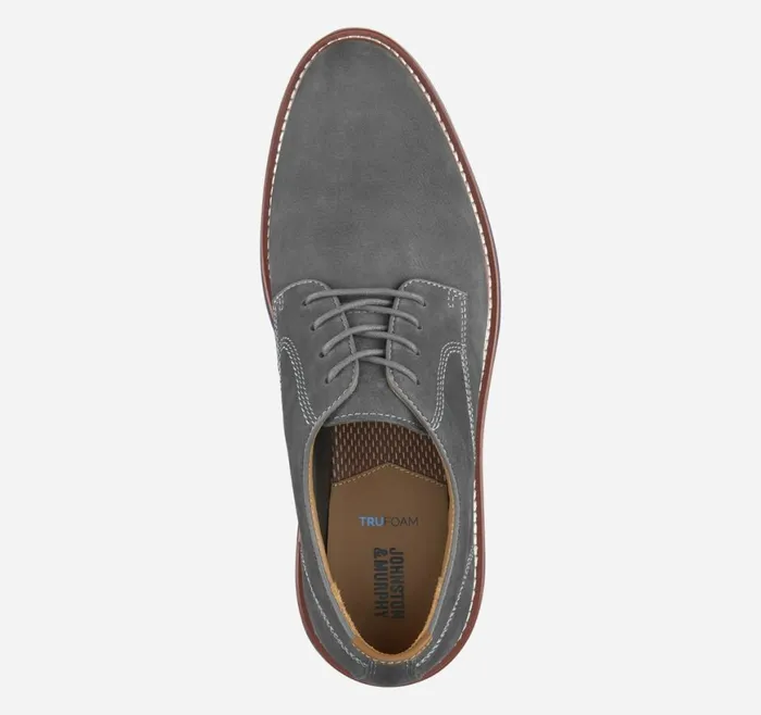 Johnston and Murphy LaceUps Men Upton Plain Toe Gray Nubuck Johnston and Murphy LaceUps Men Upton Plain Toe Gray Nubuck