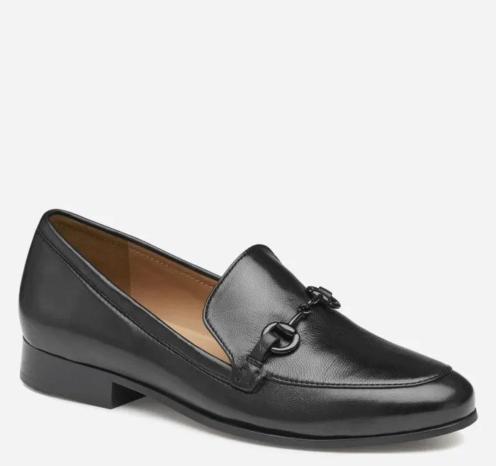 Johnston and Murphy Mules and Loafers Women Ali Bit Loafer Black Glove Leather
