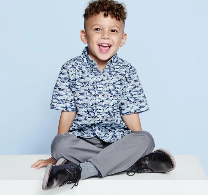 Johnston and Murphy Shirts Boys Boys ShortSleeve Printed Shirt Blue Hidden Shark Johnston and Murphy Shirts Boys Boys ShortSleeve Printed Shirt Blue Hidden Shark