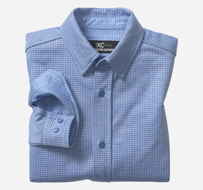 Johnston and Murphy Shirts Boys Boys XC Flexreg Stretch LongSleeve Shirt Blue Micro Grid Johnston and Murphy Shirts Boys Boys XC Flexreg Stretch LongSleeve Shirt Blue Micro Grid