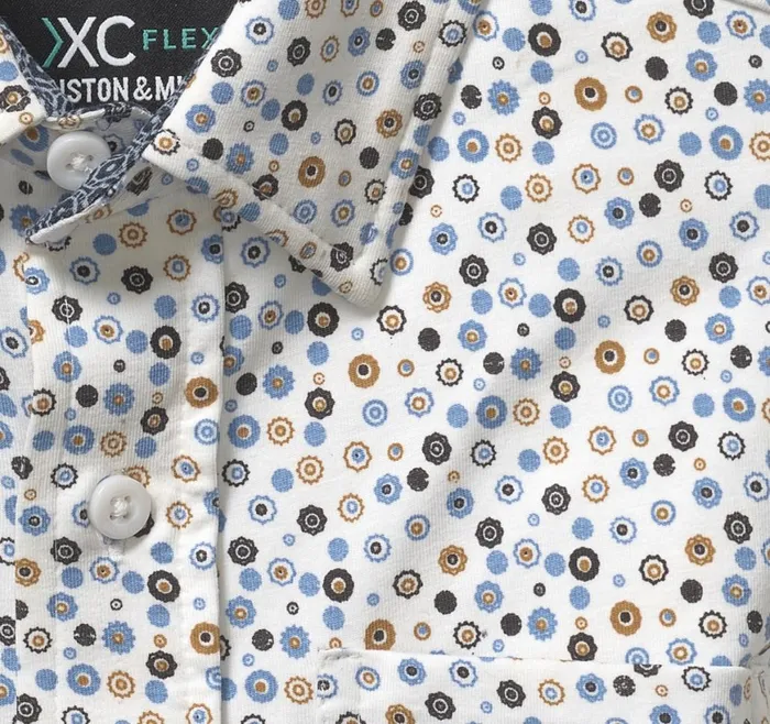 Johnston and Murphy Shirts Boys Boys XC Flexreg Stretch LongSleeve Shirt White Round Flower Print Johnston and Murphy Shirts Boys Boys XC Flexreg Stretch LongSleeve Shirt White Round Flower Print