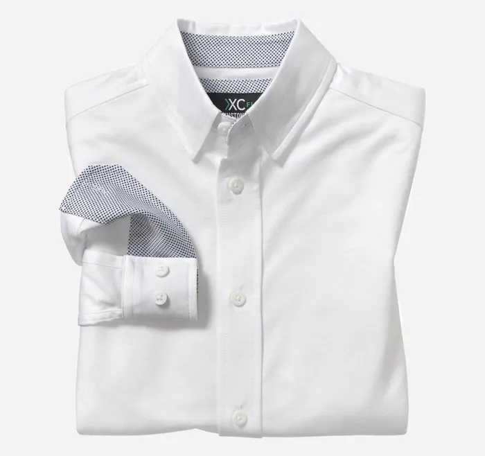 Johnston and Murphy Shirts Boys Boys XC Flexreg Stretch LongSleeve Shirt White Solid