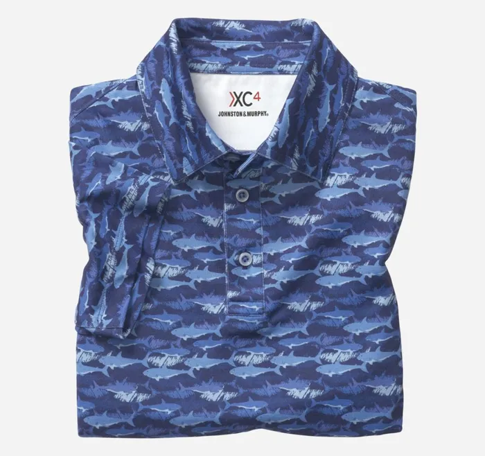 Johnston and Murphy Shirts Boys Boys XC4reg Performance Polo Blue Shark