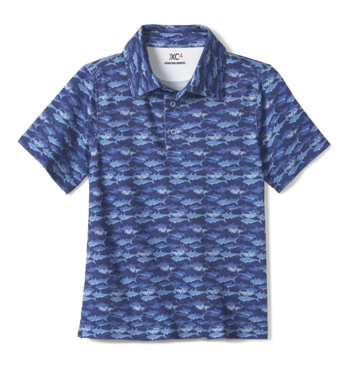 Johnston and Murphy Shirts Boys Boys XC4reg Performance Polo Blue Shark Johnston and Murphy Shirts Boys Boys XC4reg Performance Polo Blue Shark