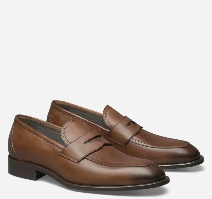 Johnston and Murphy SlipOns Men Ellsworth Penny Brown Italian Calfskin