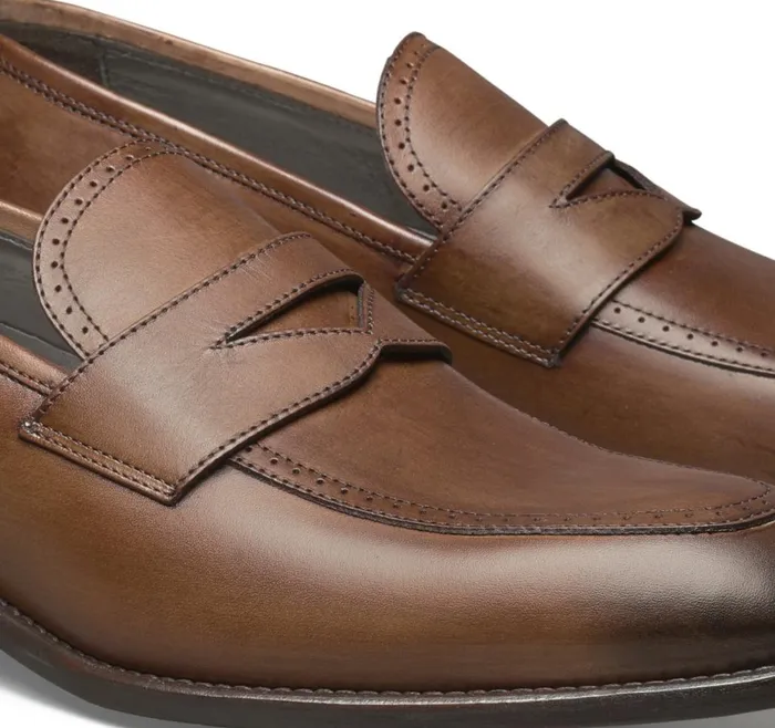 Johnston and Murphy SlipOns Men Ellsworth Penny Brown Italian Calfskin Johnston and Murphy SlipOns Men Ellsworth Penny Brown Italian Calfskin