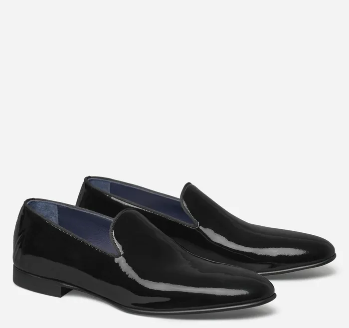 Johnston and Murphy SlipOns Men Kinser SlipOn Black Italian Patent Calfskin