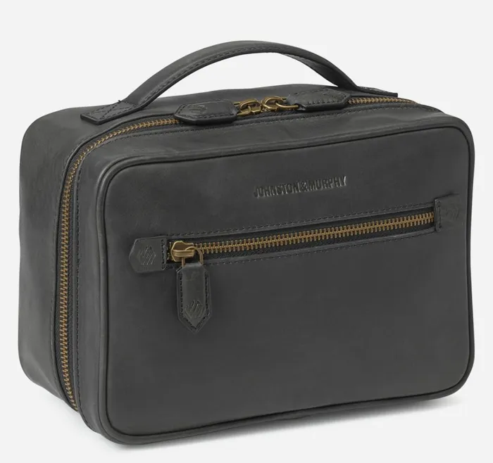 Johnston and Murphy Travel Accessories Men Rhodes Travel Kit Black Full Grain