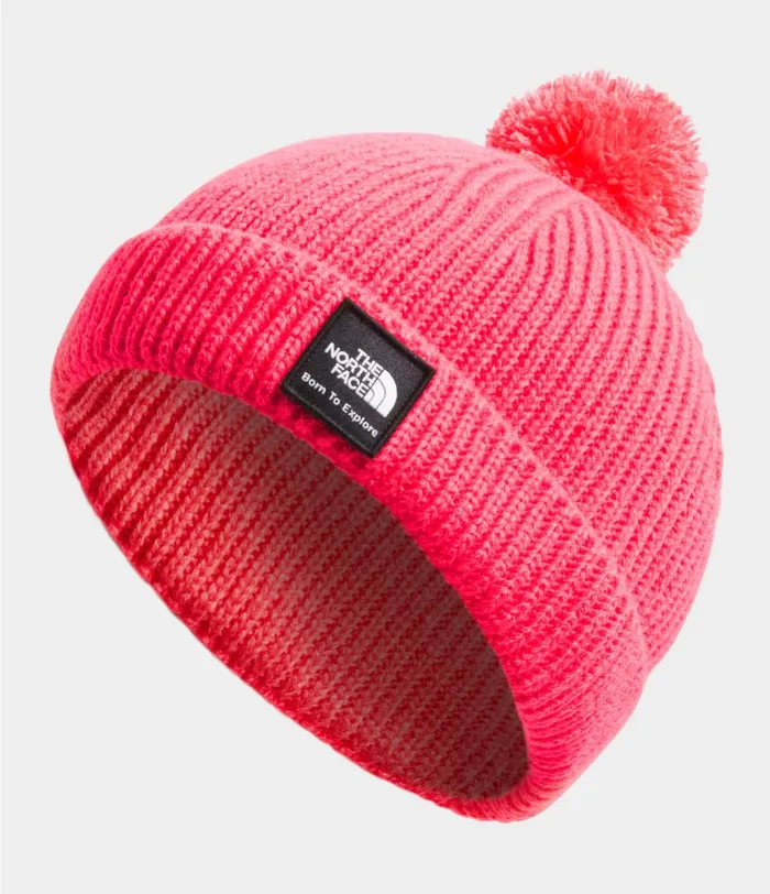 Kids Beanie The North Face Littles Box Logo Pom Beanie Paradise Pink