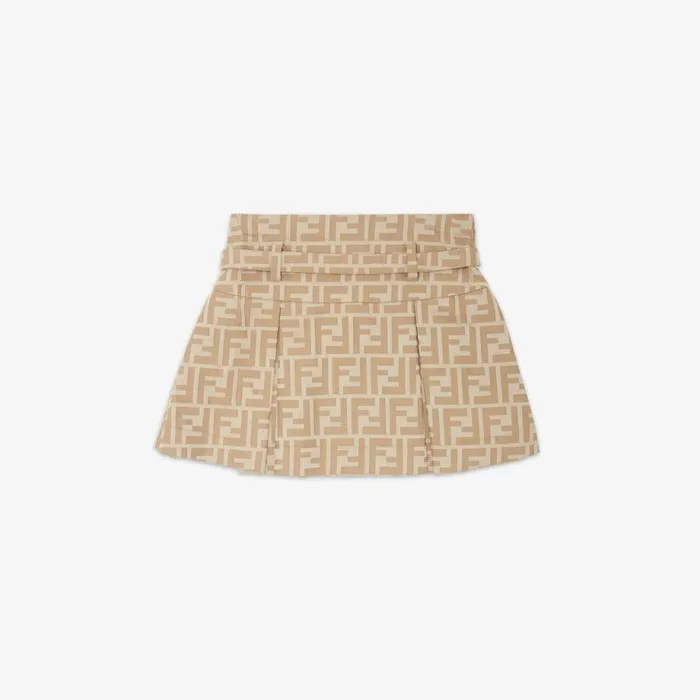 Kids Beige Ff Miniskirt Beige Fendi Ready To Wear