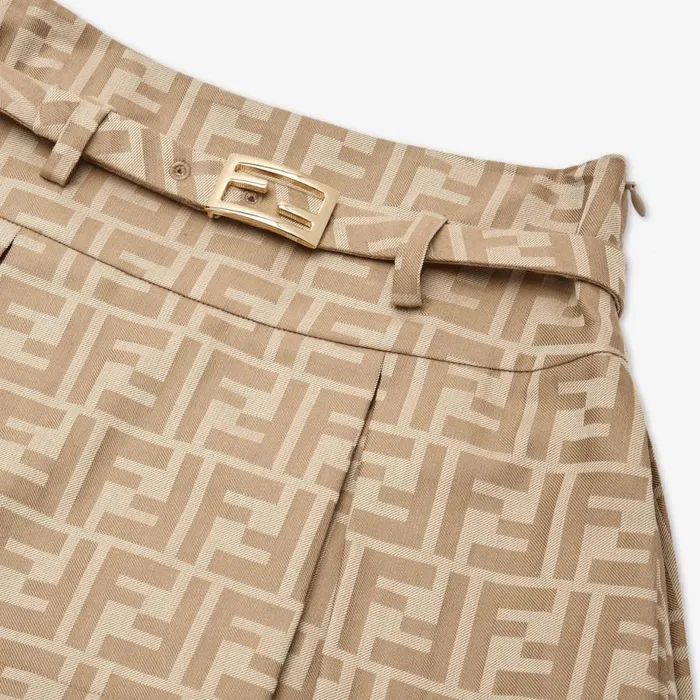 Kids Beige Ff Miniskirt Beige Fendi Ready To Wear