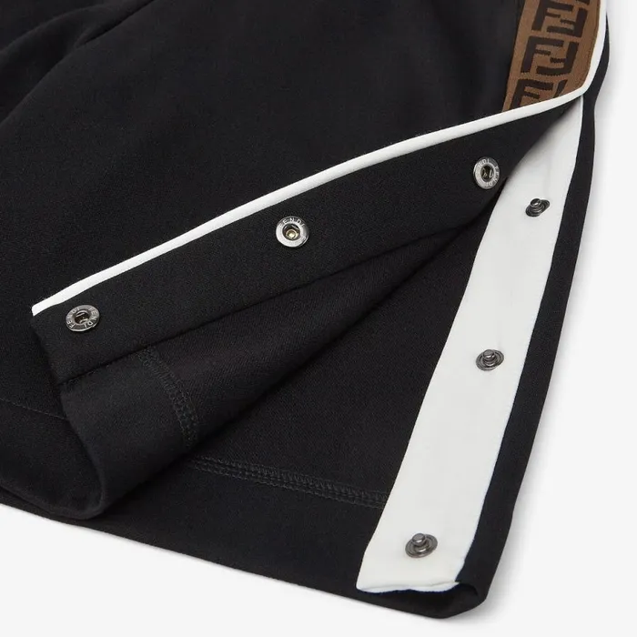 Kids Black Tech Fabric Junior Bermuda Shorts Black Fendi Ready To Wear