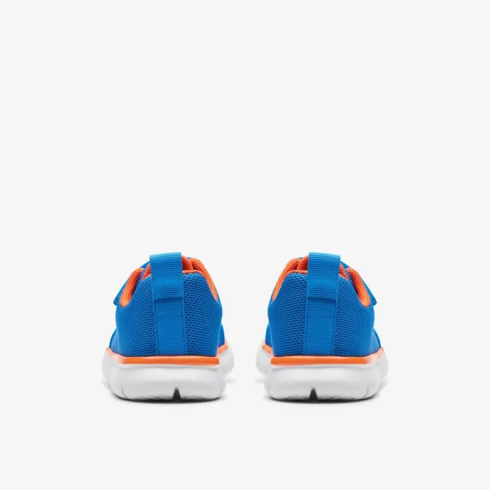 Kids Hoop Run Blue Synthetic Clarks Sneakers