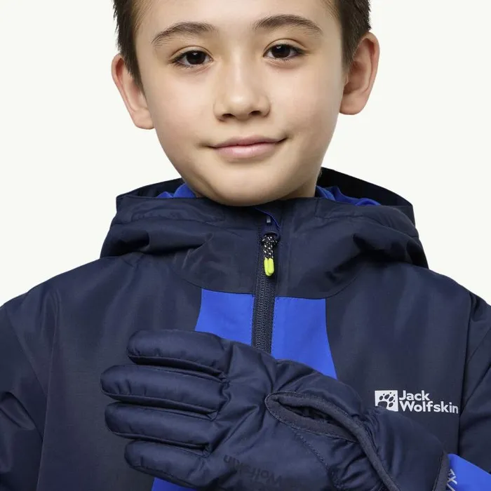 Kids Jack Wolfskin Gloves EASY ENTRY GLOVE K 8211 Night Blue 140 8211 Kids Windproof Gloves