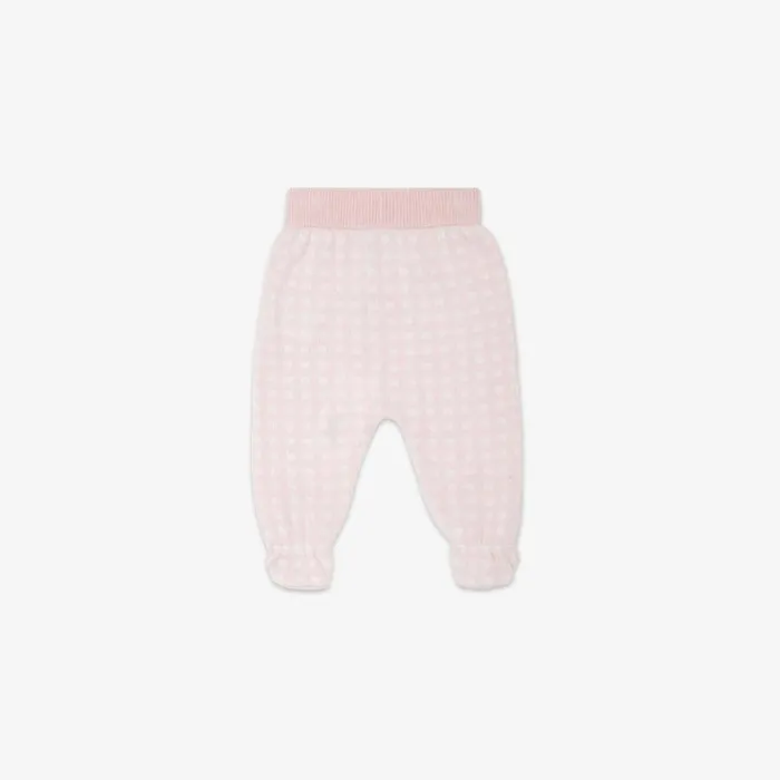 Kids Pink And White Cotton And Cashmere Knitted Trousers Multicolour Fendi Baby Boy