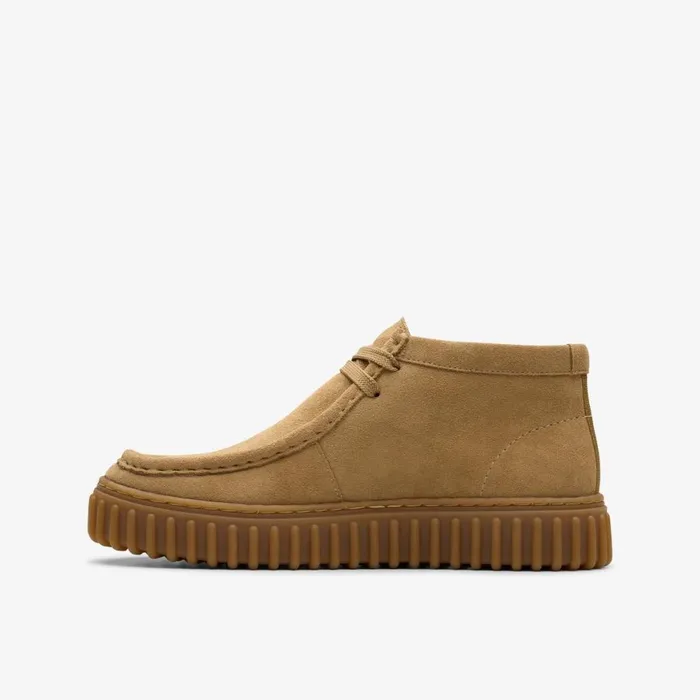 Kids Torhill Older Dark Sand Suede Clarks Boots