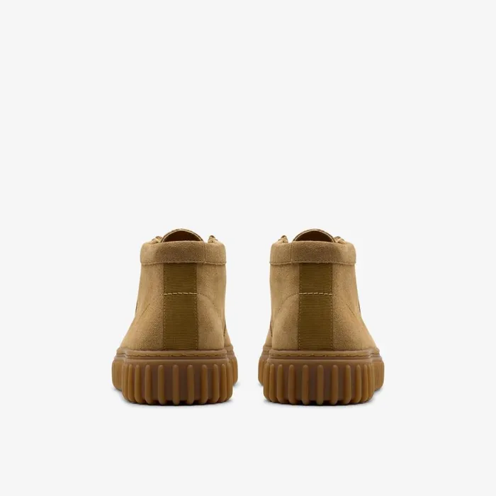 Kids Torhill Older Dark Sand Suede Clarks Boots