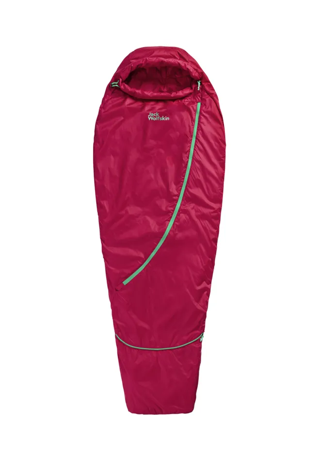 KidsWomenMen Jack Wolfskin Sleeping Bags GROW UP DREAMER 8211 Pink Dahlia LEFT 8211 Kids Sleeping Bag