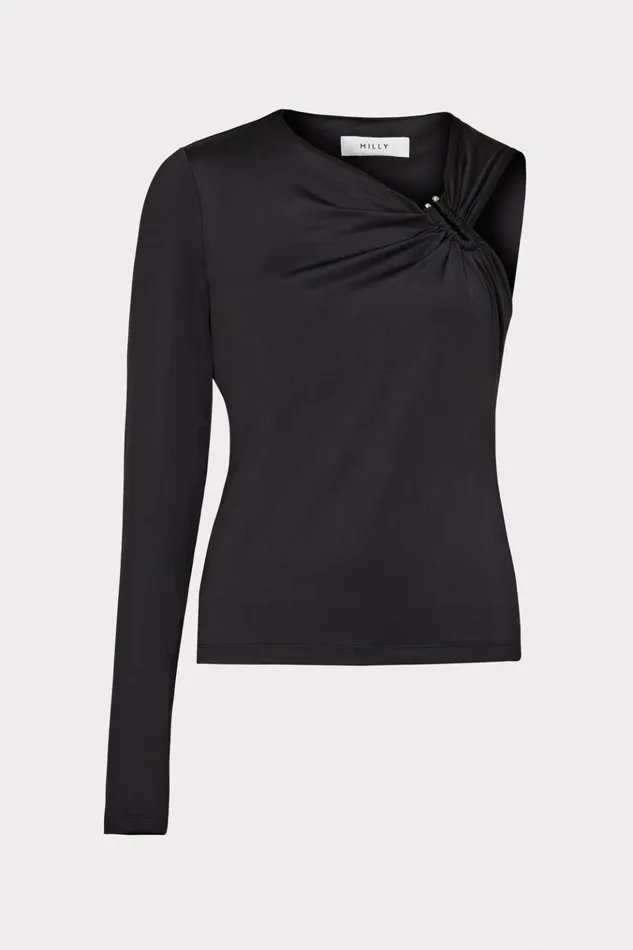 Kiernan Top Black Women Milly Tops