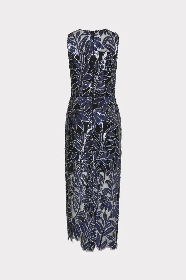 Kinsley Floral Sequins Dress Navysilver Women Milly Dresses