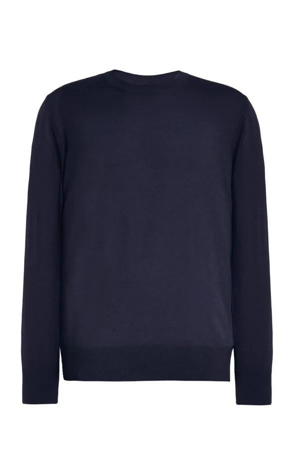 Knitwear Men Gabriela Hearst Palco Knit Crewneck In Navy Merino Wool