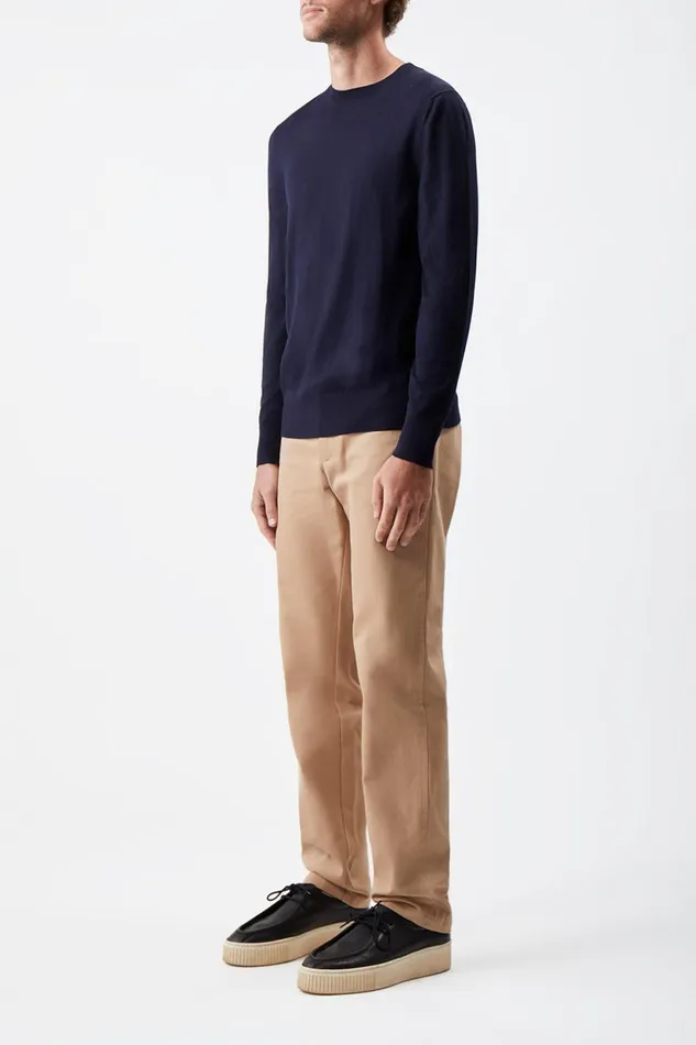 Knitwear Men Gabriela Hearst Palco Knit Crewneck In Navy Merino Wool