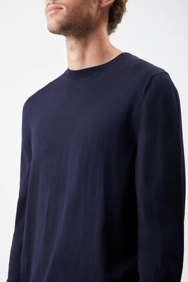 Knitwear Men Gabriela Hearst Palco Knit Crewneck In Navy Merino Wool