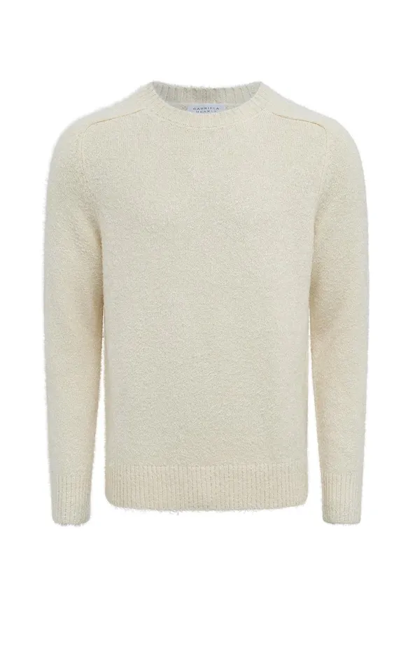 Knitwear Men Gabriela Hearst Shorehan Knit Sweater In Ivory Silk Cashmere
