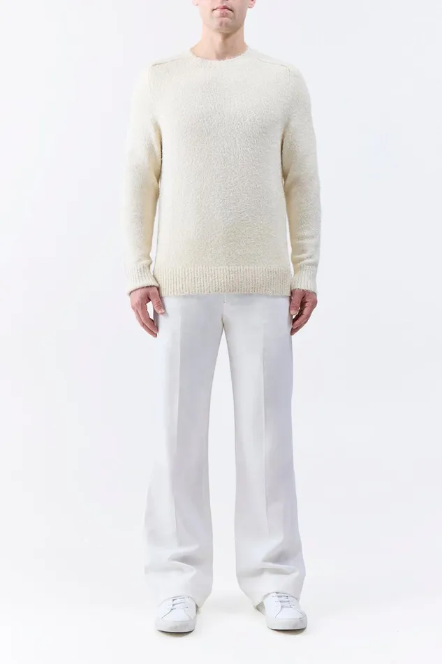 Knitwear Men Gabriela Hearst Shorehan Knit Sweater In Ivory Silk Cashmere