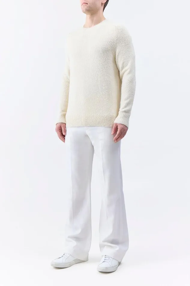Knitwear Men Gabriela Hearst Shorehan Knit Sweater In Ivory Silk Cashmere
