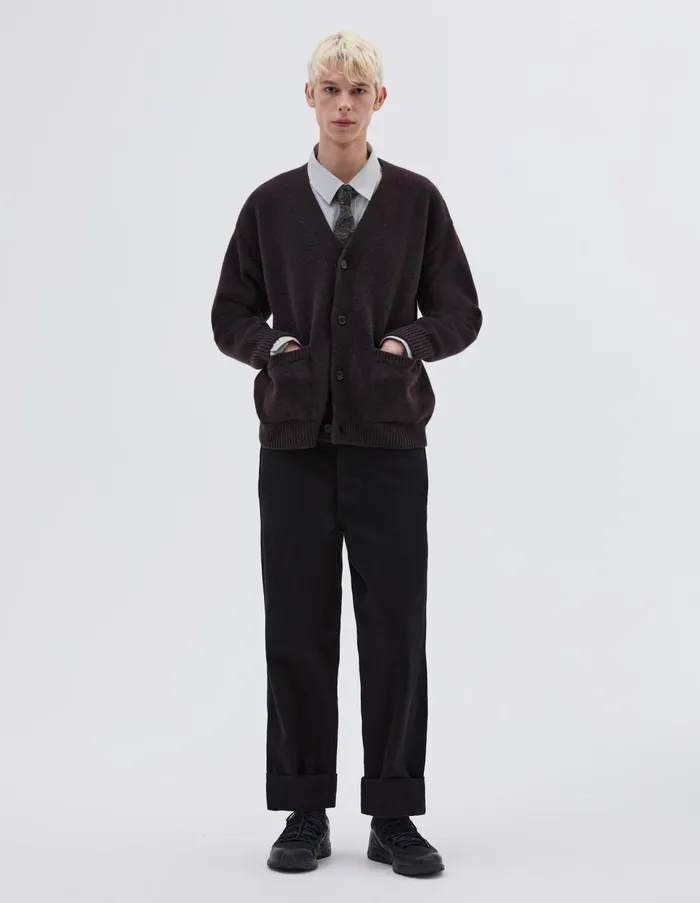 Knitwear Men Margaret Howell Boxy Cardigan Ebony