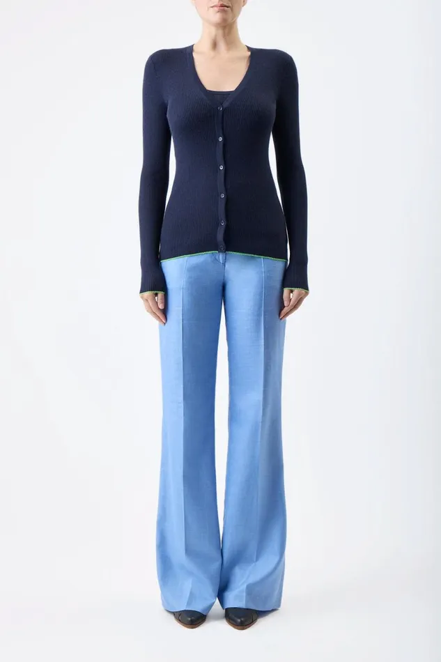 Knitwear Women Gabriela Hearst Addison Knit Cardigan In Navy Cashmere Silk