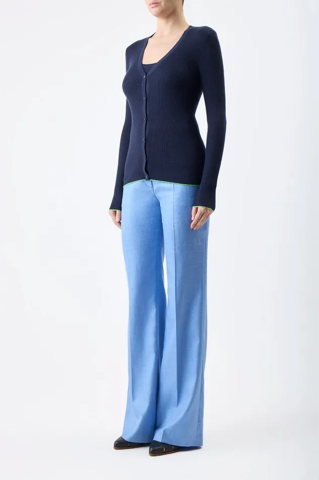 Knitwear Women Gabriela Hearst Addison Knit Cardigan In Navy Cashmere Silk