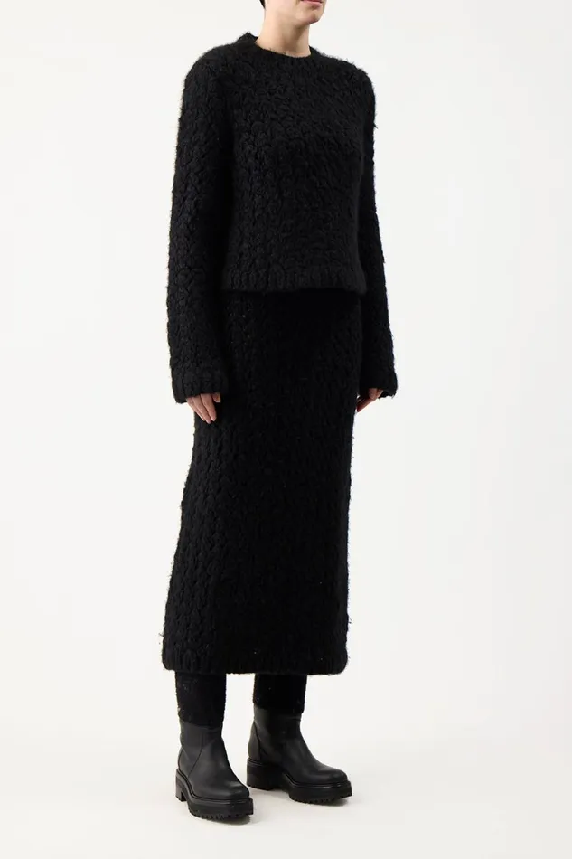 Knitwear Women Gabriela Hearst Collin Knit Midi Skirt In Black Welfat Cashmere
