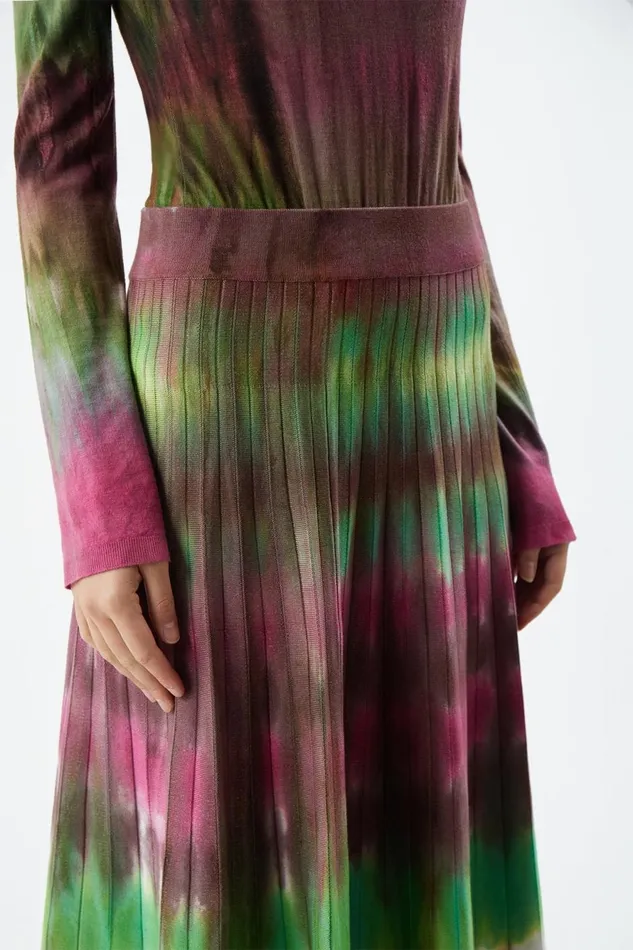 Knitwear Women Gabriela Hearst Ella Knit Midi Skirt In Jewel Tie Dye Cashmere
