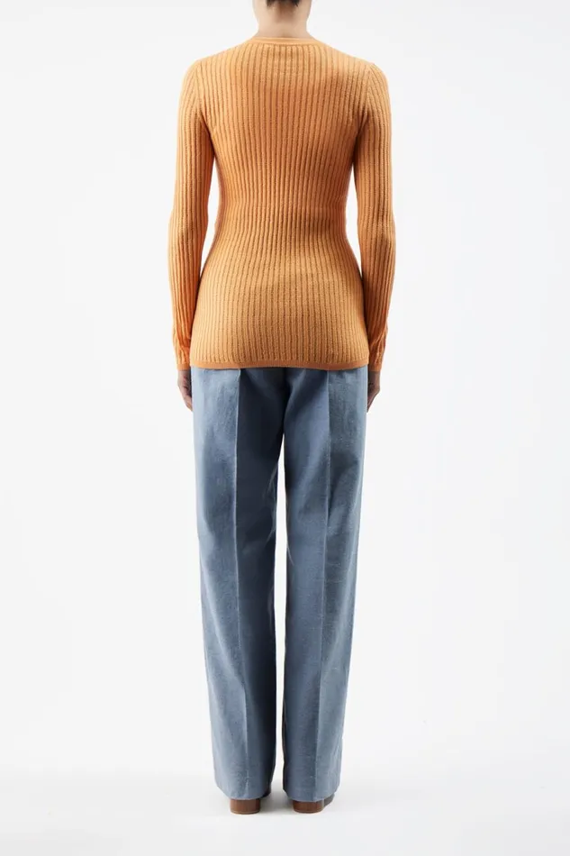Knitwear Women Gabriela Hearst Homer Pointelle Knit Cardigan In Fluorescent Orange Cashmere Silk