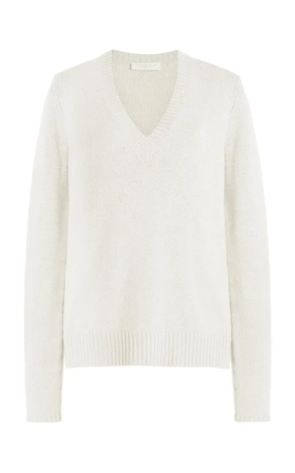 Knitwear Women Gabriela Hearst Isiah Knit Sweater In Ivory Cashmere
