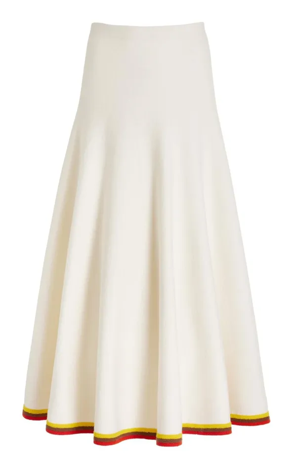 Knitwear Women Gabriela Hearst Mira Knit Maxi Skirt In Ivory Multi Merino Wool