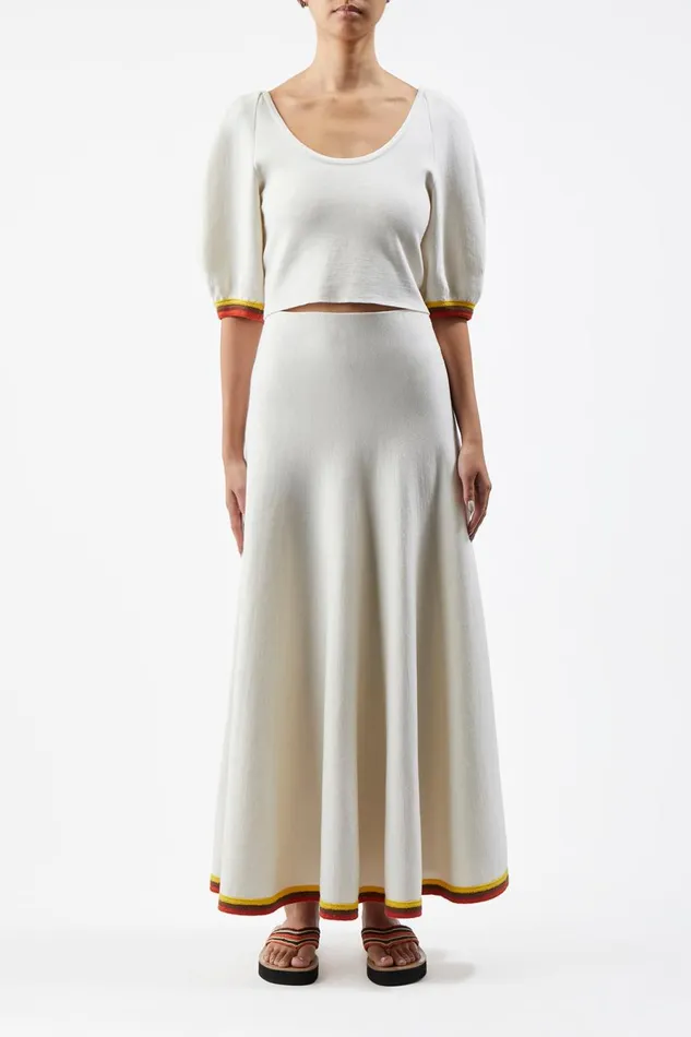 Knitwear Women Gabriela Hearst Mira Knit Maxi Skirt In Ivory Multi Merino Wool Knitwear Women Gabriela Hearst Mira Knit Maxi Skirt In Ivory Multi Merino Wool