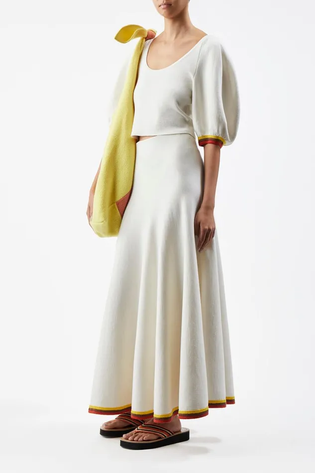 Knitwear Women Gabriela Hearst Mira Knit Maxi Skirt In Ivory Multi Merino Wool Knitwear Women Gabriela Hearst Mira Knit Maxi Skirt In Ivory Multi Merino Wool