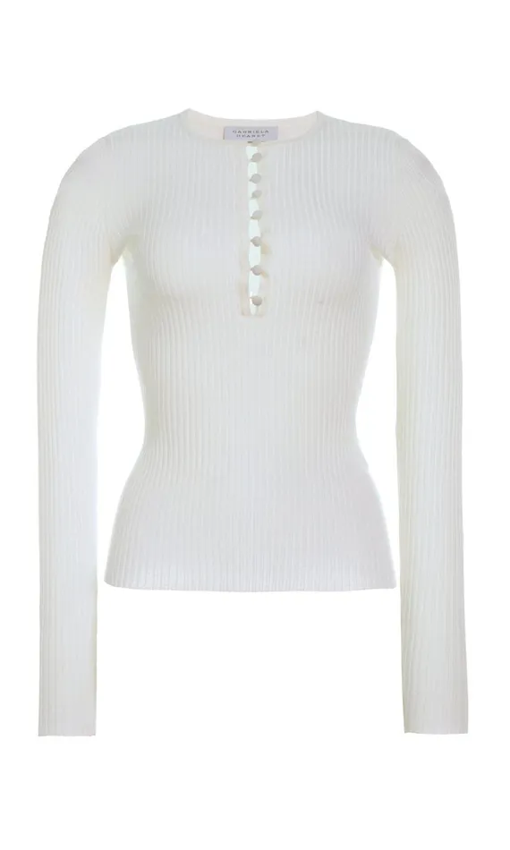 Knitwear Women Gabriela Hearst Mirta Knit Sweater In Ivory Merino Wool