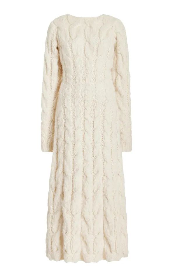 Knitwear Women Gabriela Hearst Poppy Knit Dress In Ivory Welfat Cashmere