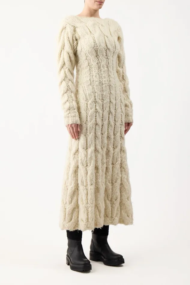 Knitwear Women Gabriela Hearst Poppy Knit Dress In Ivory Welfat Cashmere